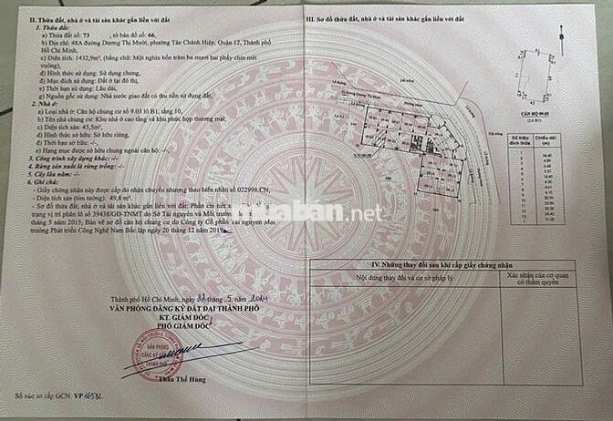 Chính chủ bán căn hộ block B1 Hưng Ngân Quận 12, Sổ hồng riêng.