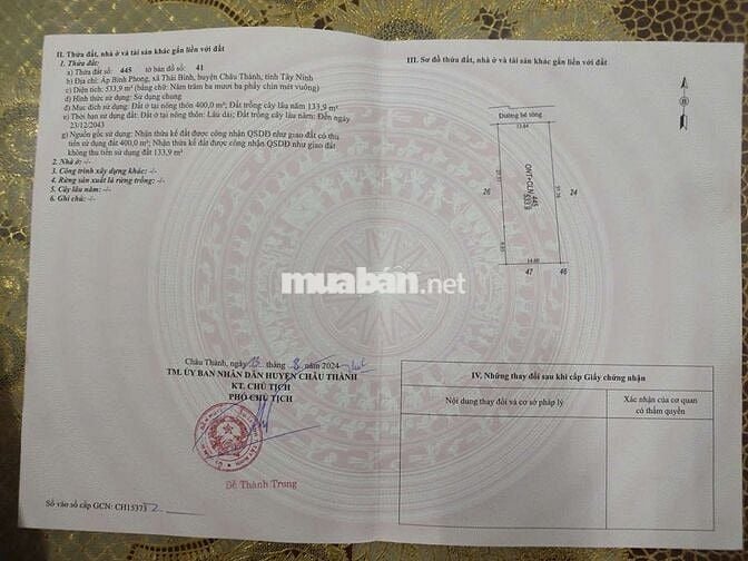 Bán đất đường bê tông hẻm quốc lộ 22B gần nhà thờ Phong Cốc