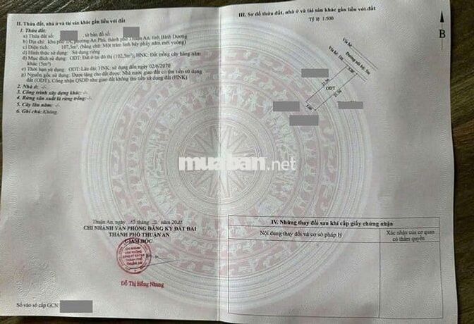 Đất kdc gần vòng xoay An Phú phường An Phú Tp Thuận An 