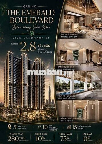 THE EMERALD BOULEVARD CAO CẤP NHẤT BÌNH DƯƠNG- CHỈ TỪ  2,9TỶ/CĂN LK SG
