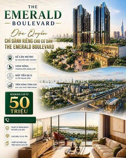 THE EMERALD BOULEVARD CAO CẤP NHẤT BÌNH DƯƠNG- CHỈ TỪ  2,9TỶ/CĂN LK SG