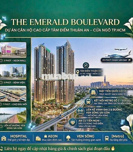 THE EMERALD BOULEVARD CAO CẤP NHẤT BÌNH DƯƠNG- CHỈ TỪ  2,9TỶ/CĂN LK SG