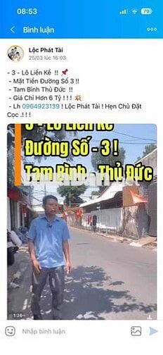 Mặt Tiền Đướng Số 3 Tam Châu ! Tam Bình 6tỷ150 tr