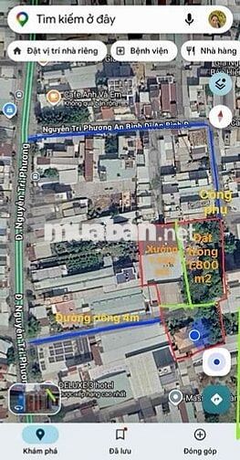 Cho thuê nha xưởng 1500m2 + đất 1800m2 gần chợ Dĩ An 2, 2 cổng ra vào