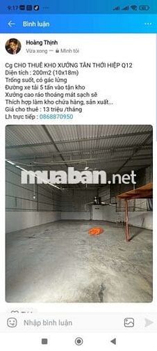 ❤️ CHO THUÊ KHO XƯỞNG GẦN TÂN THỚI HIỆP 21