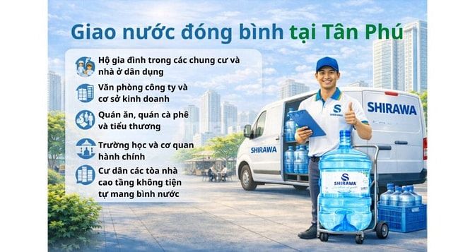  Giao Nước Đóng Bình Quận Tân Phú – 43K, Hẹn Giờ Chuẩn, Giao Tận Căn H