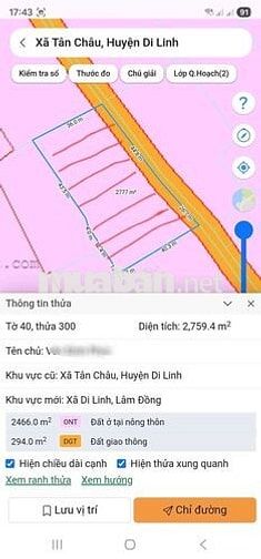 Bán Đất Xã Tân Châu Di Linh 217m giá 700 triệu