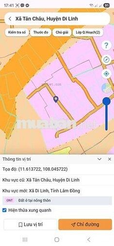 Bán Đất Xã Tân Châu Di Linh 217m giá 700 triệu