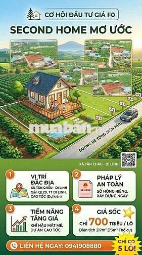 Bán Đất Xã Tân Châu Di Linh 217m giá 700 triệu