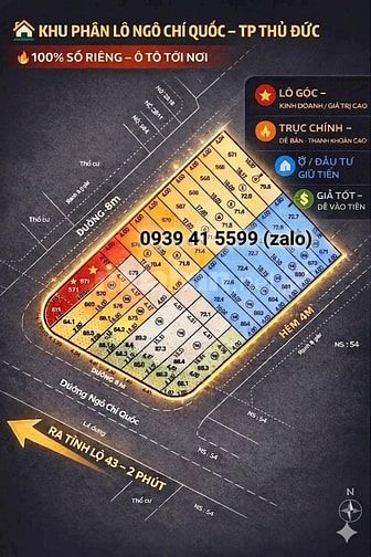 Mở Bán 23 Nền Mặt Tiền Ngô Chí Quốc Gần Cầu Vượt Gò Dưa Từ 4.9 tỷ Nền