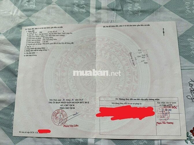 Bán đất nhà và cây ăn trái 1,1 Hecta đất tại Mỹ Bình, Đức Huệ, Long An