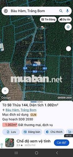 Bán đất Bàu Hàm Trảng Bom Đồng Nai 1002 giá 900 triệu