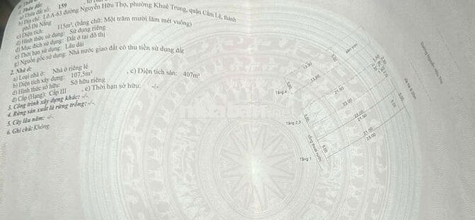 Bán nhà 4 tầng mặt tiền đường Nguyễn Hữu Thọ, p. Cẩm Lệ, TP Đà Nẵng