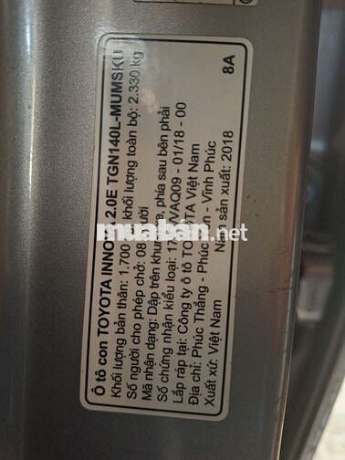 Toyota Innova E 2018 Bạc