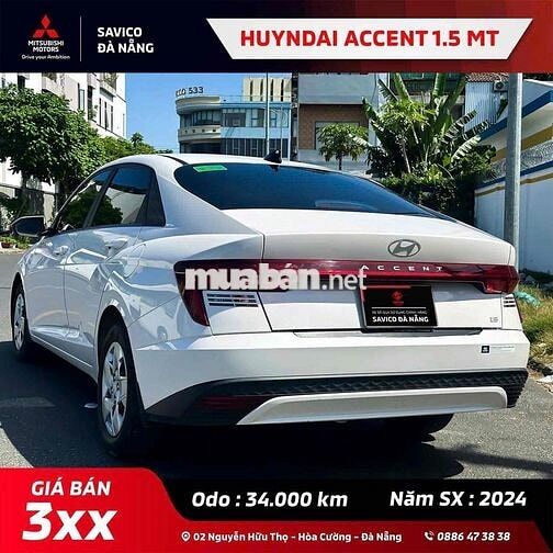 Hyundai Accent 2024 1.5 MT 34.000 km Trắng