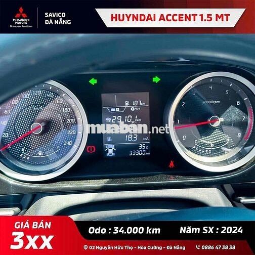 Hyundai Accent 2024 1.5 MT 34.000 km Trắng