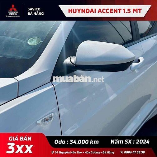 Hyundai Accent 2024 1.5 MT 34.000 km Trắng