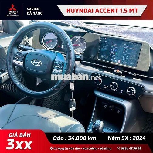 Hyundai Accent 2024 1.5 MT 34.000 km Trắng
