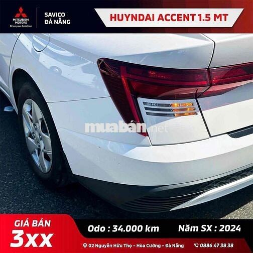 Hyundai Accent 2024 1.5 MT 34.000 km Trắng