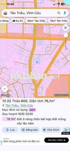 đất nền ngay trung tâm hành chánh phường tân triều