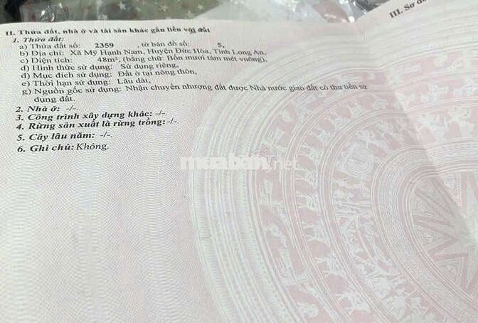 Lô đất đường nhựa KDC Cát Tường Phú Nguyên 2, gần ngã 3 Mỹ Hạnh