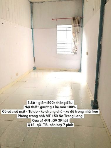  PHÒNG TRONG NHÀ MẶT TIỀN 150 NƠ TRANG LONG, P14, BÌNH THẠNH, HCM 