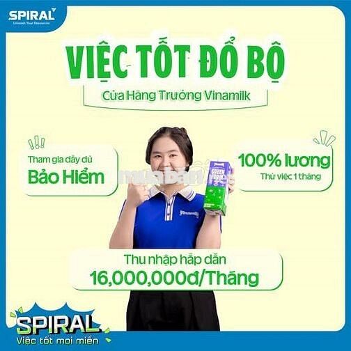 Thị Xã La Gi- Vinamilk tuyển cửa hàng trưởng CH