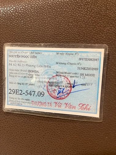 Sh mode 2019 chính chủ cần bán