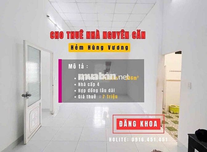 CHO THUÊ NHÀ 11 MÉT NGANG HẺM AMAKHÊ
