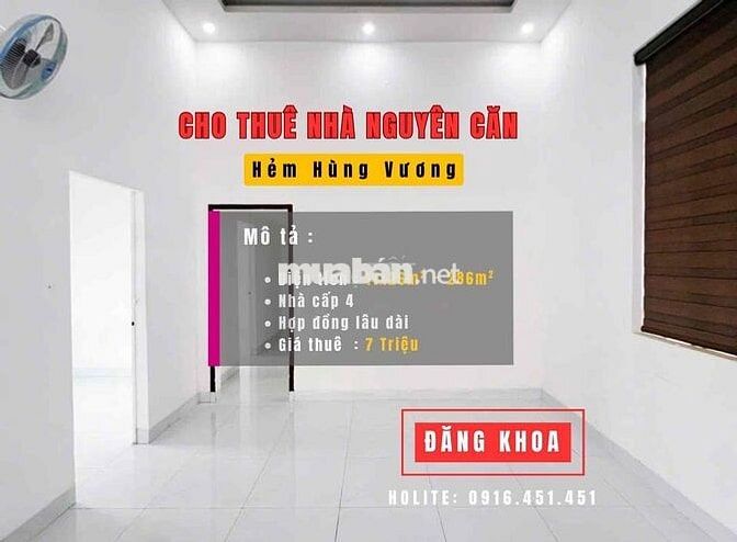 CHO THUÊ NHÀ 11 MÉT NGANG HẺM AMAKHÊ