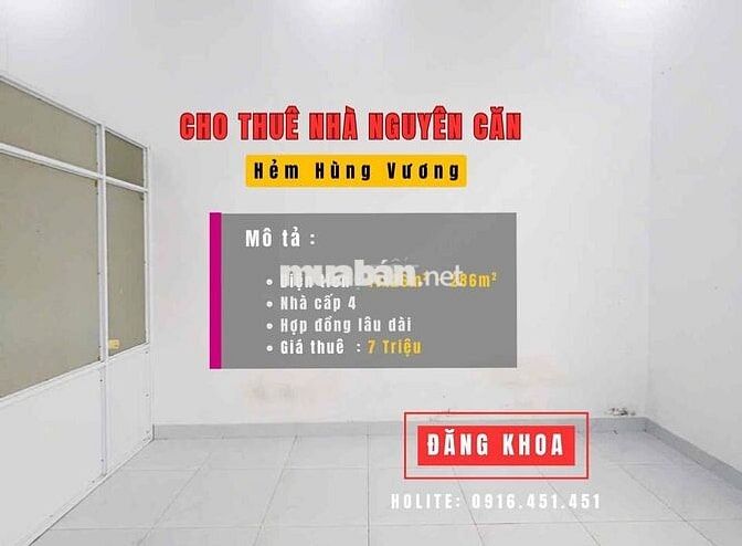 CHO THUÊ NHÀ 11 MÉT NGANG HẺM AMAKHÊ