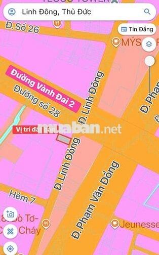 BÁN ĐẤT MẶT TIỀN ĐƯỜNG LINH ĐÔNG - QUẬN THỦ ĐỨC. Sát đường VĐ 2