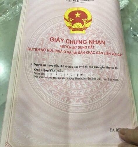 Tôi chính chủ cần bán 462m2 đất có 100m2 thổ cư ở thị xã Trảng Bàng