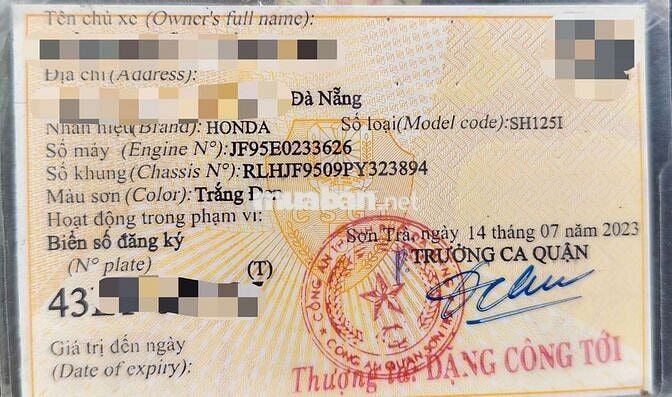 Honda SH125i CBS 2023 Trắng đen