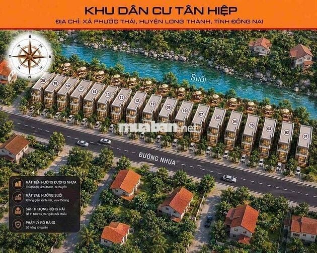 20 nền 100m2 full thổ cư giá 1.2 tỷ nền sổ hồng riêng liền kề sân bay