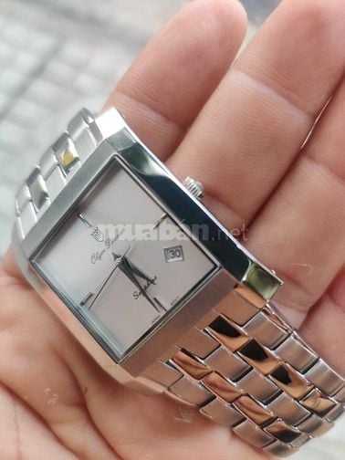 ⌚ Đồng hồ #Olym_Pianus(Thụy )mặt vuông  _Lich góc 4h , kính sapphire  