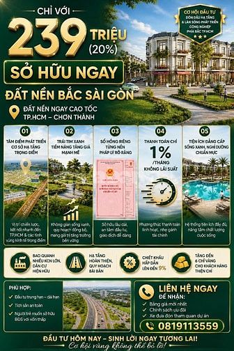 Chỉ với 239tr khách hàng đã có thể sở hữu một lô đất nền 