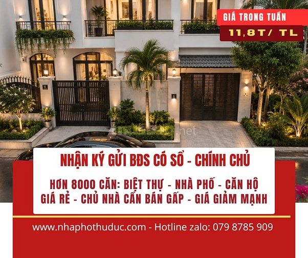 bán nhà phường hiệp bình chánh thủ đức - Bán gấp - 11,8tỷ/150m2/3T
