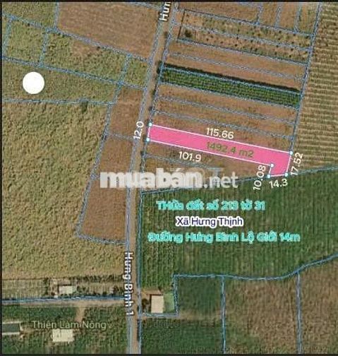 BÁN ĐẤT ĐƯỜNG HƯNG BÌNH 1, MẶT TIỀN 12