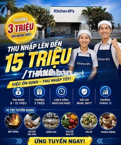 Nhân Viên Sản Xuất Thu Nhập Lên Tới 15tr/ tháng