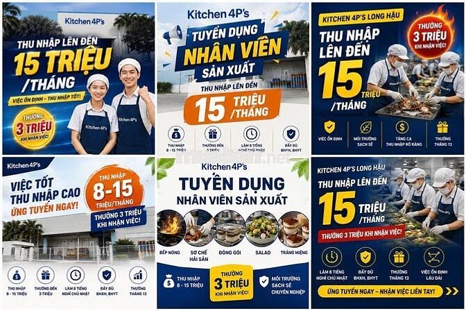 Nhân Viên Sản Xuất Thu Nhập Lên Tới 15tr/ tháng