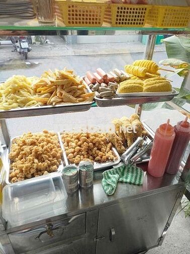 sang tiệm ăn vặt gà lắc pho mai 