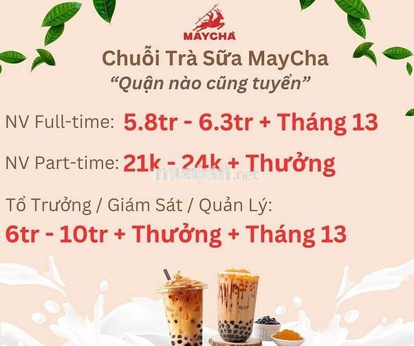 Nhân Viên Cửa Hàng Trà Sữa MayCha