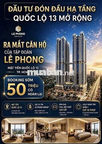 Bán căn hộ 1PN+ giá 2tỷ82 cách trung tâm TPHCM chỉ 30p di chuyển