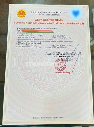 Bán nhà 3 tầng hoàn công Phú Hồng Thịnh 8 