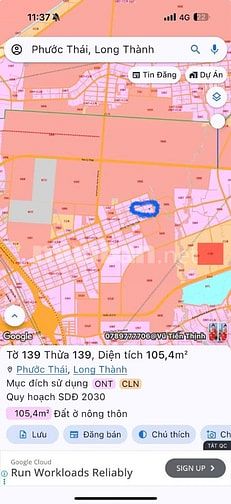 Bấn đất sân bay Long Thành 5*17.18=85.9m2 giá 1.288 tỷ Long Thành ĐNai
