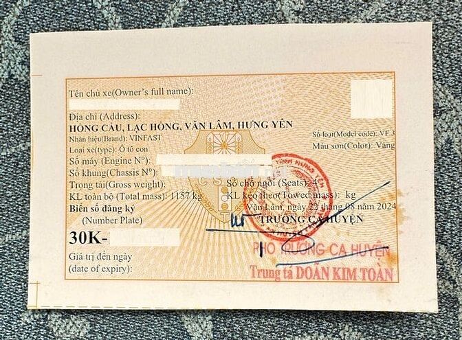 Xe điện VinFast VF3 2024 Vàng