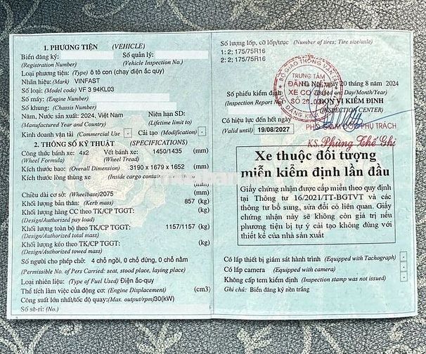 Xe điện VinFast VF3 2024 Vàng
