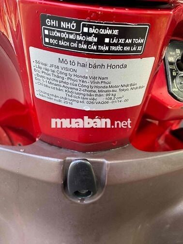 Honda Vision 2016 màu Đỏ