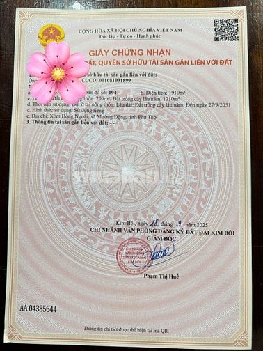 5205m Có 600m Đất Ở Tại  Kim Bôi - Có Giếng Khoáng Nóng 35 độ 